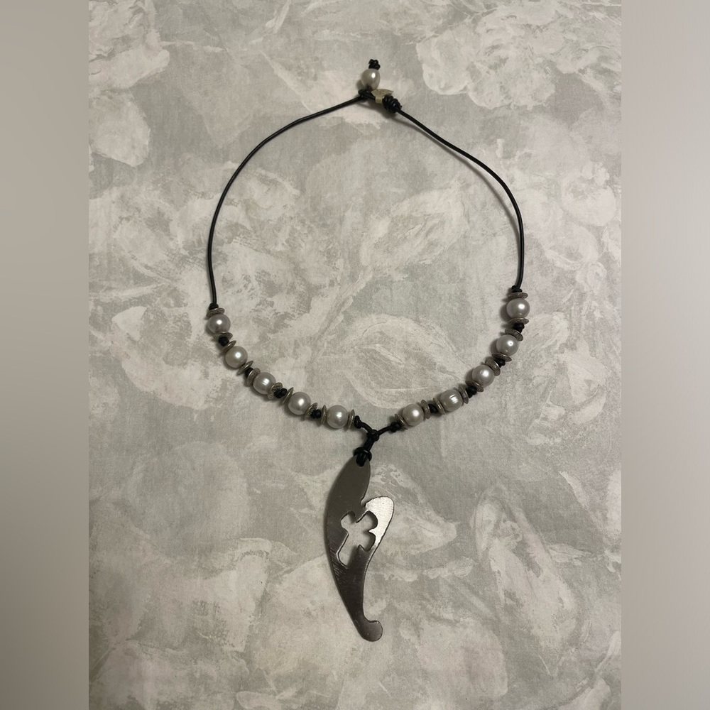 Handmade Pearl & Rope Necklace - NWT
